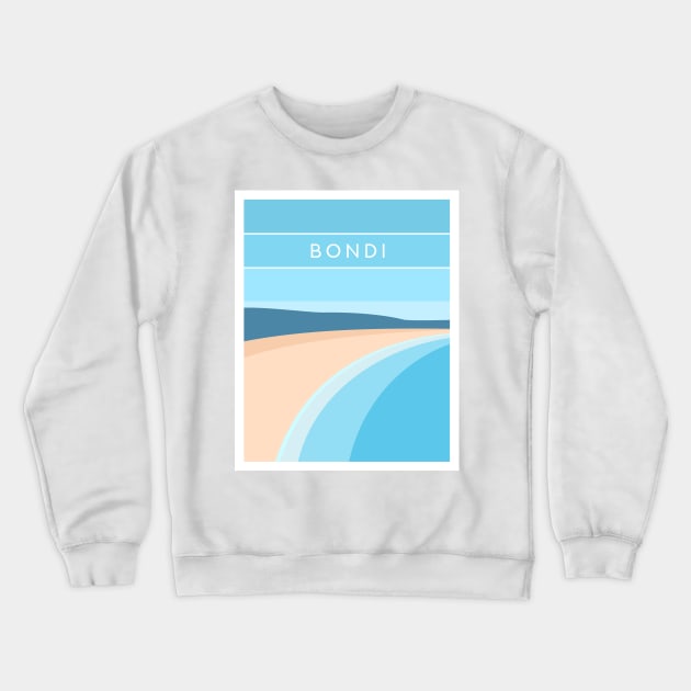 Bondi Beach, Australia in Blue Crewneck Sweatshirt by typelab